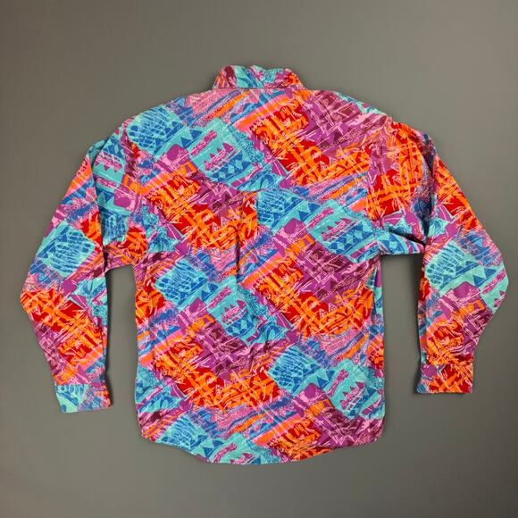 Vintage Frontier Series Western Shirt L Women’s Neon Rodeo 90s - Picture 2 of 4